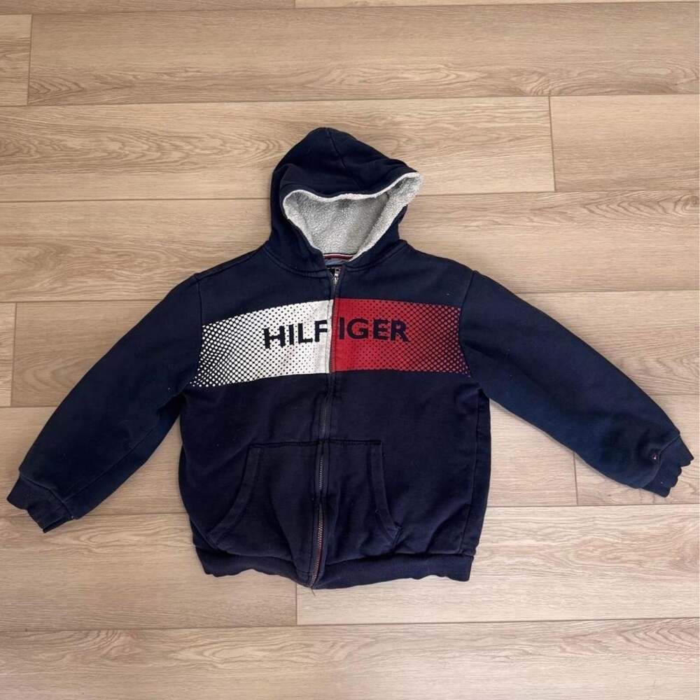 Tommy Hilfiger Youth XL 20 Navy Sherpa Lined Full Zip Logo Hoodie